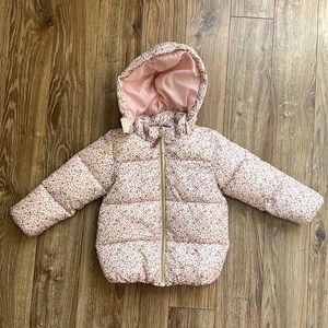 H&M Floral puffer coat 4T